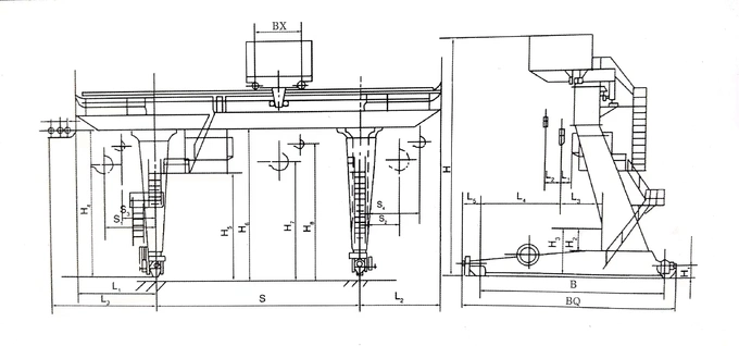 Outdoor Factory Single Girder Gantry Crane L Type